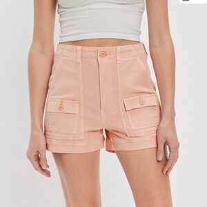 American Eagle peach corduroy 90s boyfriend highest rise cargo Shorts size 6